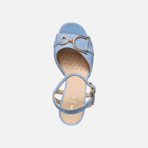 Light blue women's sandals Geox New Eraklia 80 - Women's