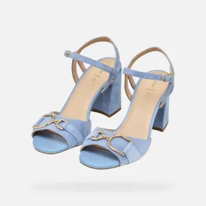 Light blue women's sandals Geox New Eraklia 80 - Women's