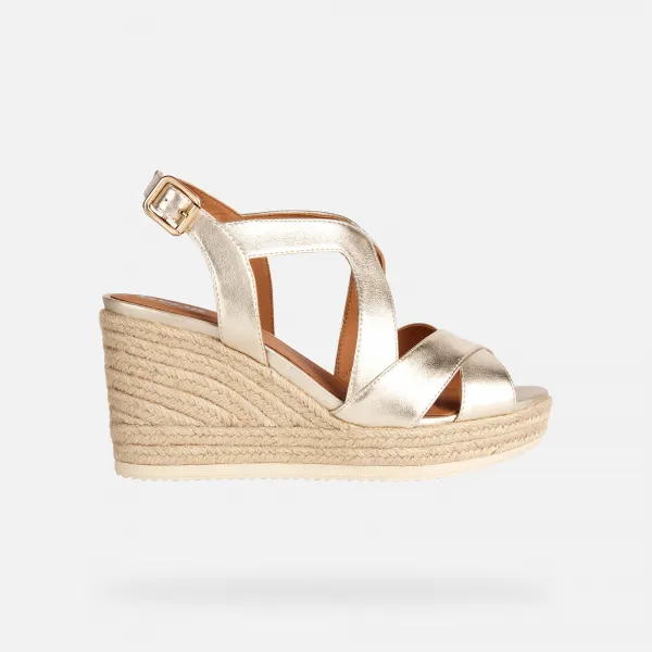 Gold women's sandals Geox Ponza - Women's