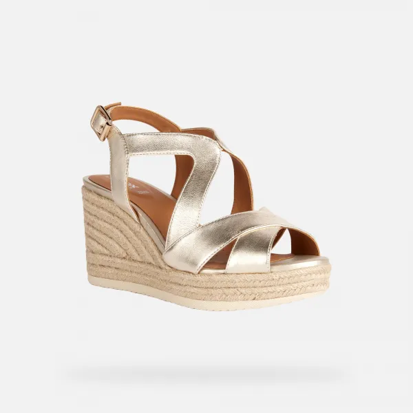 Gold women's sandals Geox Ponza - Women's