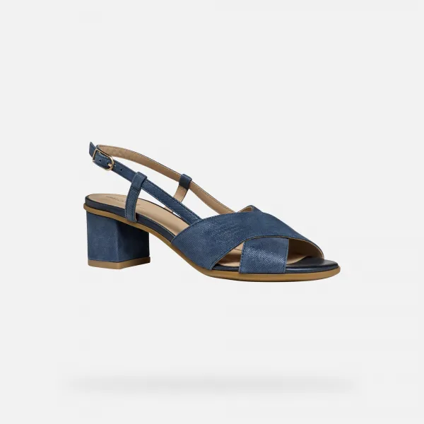 Dark blue women's sandals Geox Aurely 50 - Women's