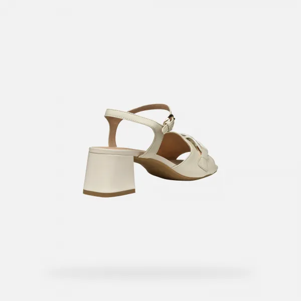 Cream women's sandals Geox New Eraklia 50 T - Women's