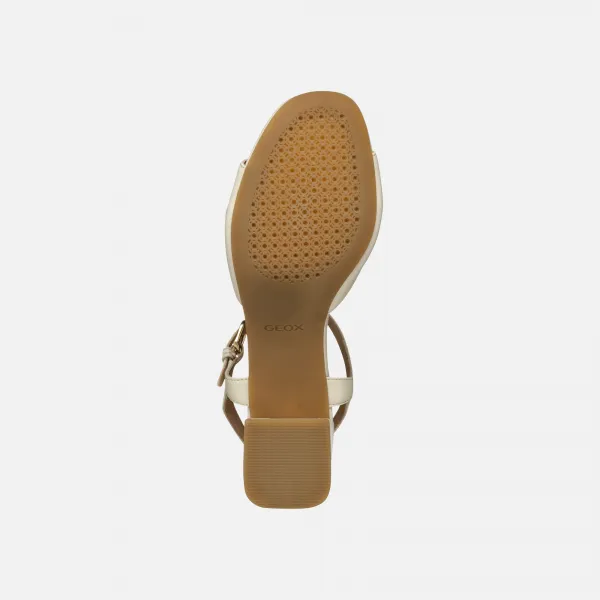 Cream women's sandals Geox New Eraklia 50 T - Women's