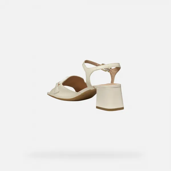Cream women's sandals Geox New Eraklia 50 T - Women's