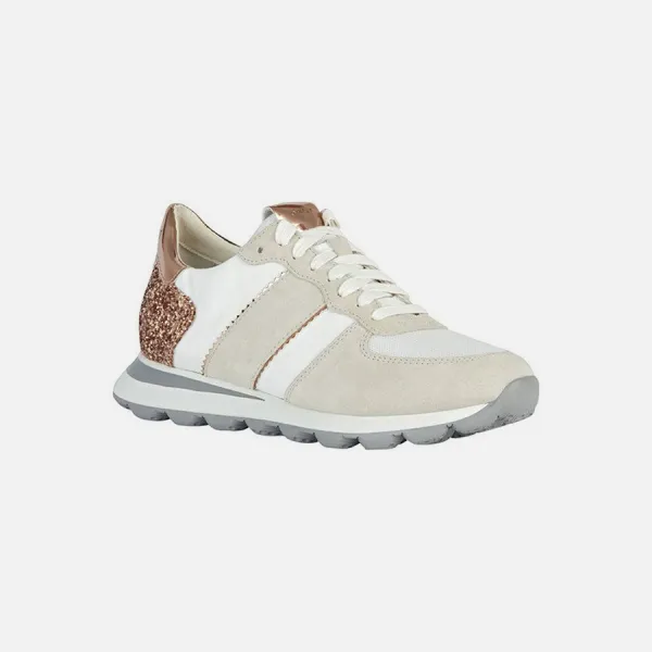 Beige women's sneakers Geox Spherica Vseries A - Women's