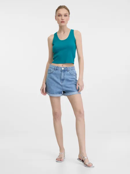 Turquoise women's crop tank top ORSAY - Women's