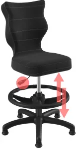 ENTELO Detská stolička Petit Black 3 HC+F s oporným kruhom, čierna Velvet 17