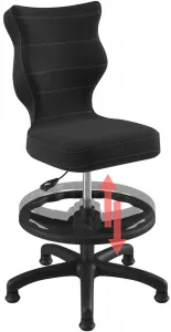 ENTELO Detská stolička Petit Black 3 HC+F s oporným kruhom, čierna Velvet 17