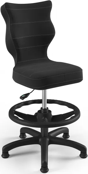 ENTELO Detská stolička Petit Black 3 HC+F s oporným kruhom, čierna Velvet 17