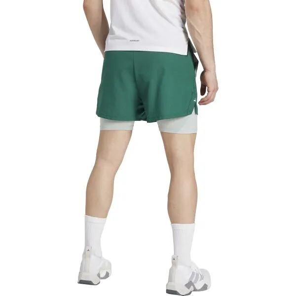 adidas GYM+ 2IN1 SHORT Pánske športové kraťasy, zelená, veľkosť