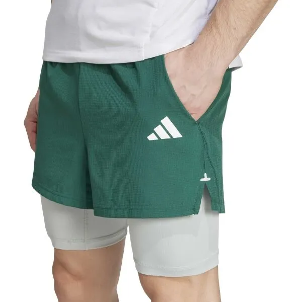 adidas GYM+ 2IN1 SHORT Pánske športové kraťasy, zelená, veľkosť
