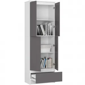 Ak furniture Knižnica R 60 cm CLP biela/grafit