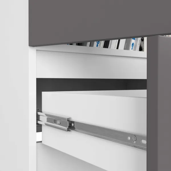 Ak furniture Knižnica R 60 cm CLP biela/grafit
