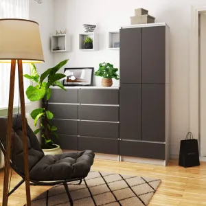 Ak furniture Knižnica R 60 cm CLP biela/grafit