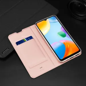 Dux Ducis Skin Pro knižkové kožené puzdro na Xiaomi Redmi 10C, zlaté
