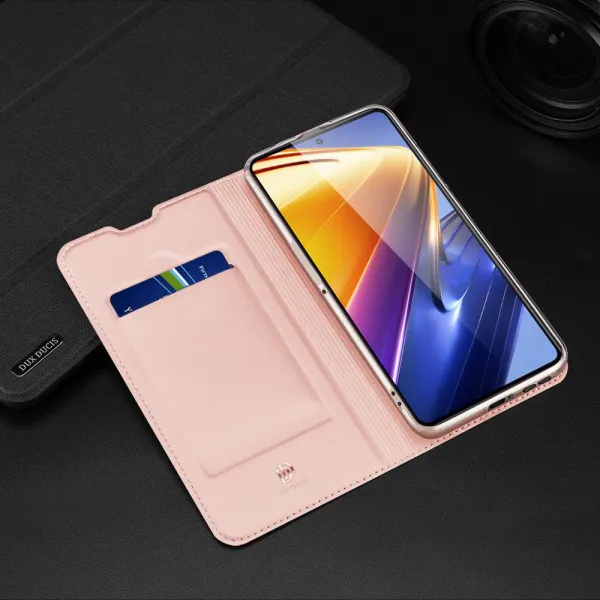 DUX DUCIS Skin Pro knižkové kožené puzdro na Xiaomi Poco F4 GT, čierne