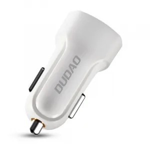Dudao R7 autonabíjačka 2x USB 2.4A + 3in1 Lightning / Type C / micro USB, biela
