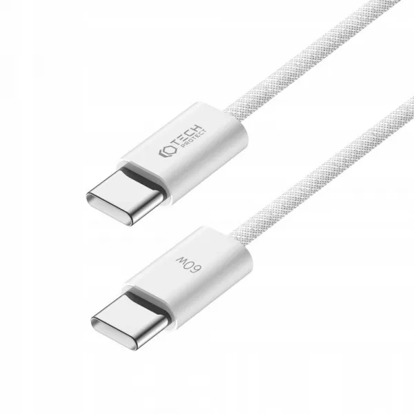 Tech-Protect Ultraboost kábel USB-C / USB-C PD 60W 3A 2m, biely