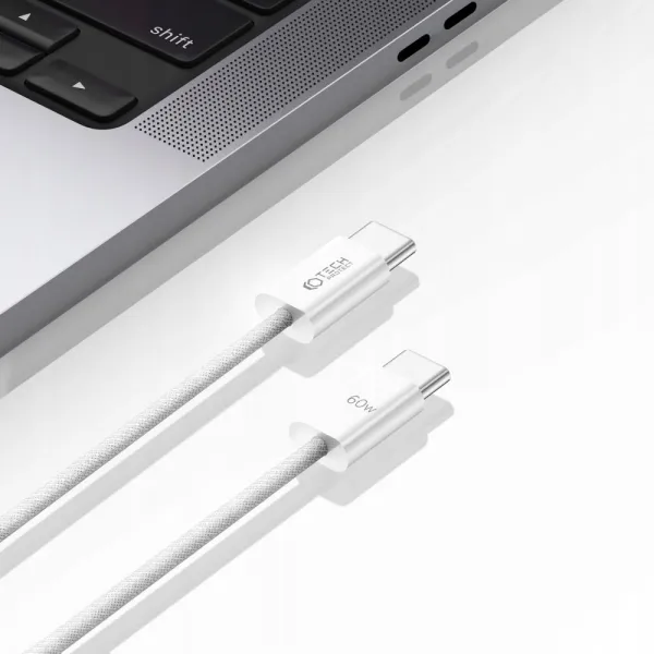 Tech-Protect Ultraboost kábel USB-C / USB-C PD 60W 3A 2m, biely