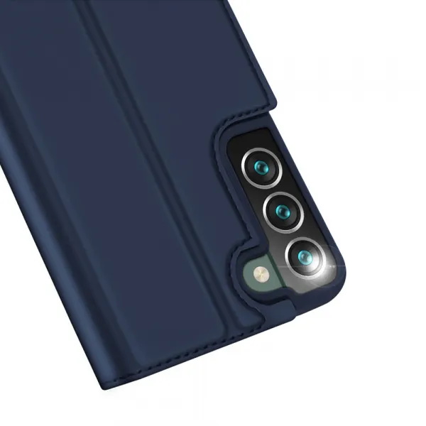 DUX DUCIS Skin Pro knižkové kožené puzdro na Samsung Galaxy S22 Plus, modré