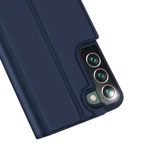 DUX DUCIS Skin Pro knižkové kožené puzdro na Samsung Galaxy S22 Plus, modré