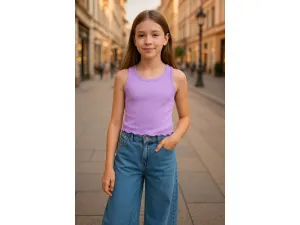 Dievčenský crop top Bembi – štýlový letný kúsok Farba: Biela, Veľkosť: 152