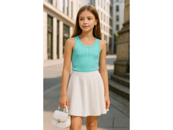 Dievčenský crop top Bembi – štýlový letný kúsok Farba: Biela, Veľkosť: 152