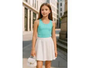 Dievčenský crop top Bembi – štýlový letný kúsok Farba: Biela, Veľkosť: 152