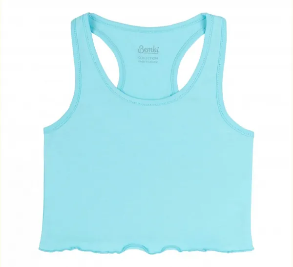 Dievčenský crop top Bembi – štýlový letný kúsok Farba: Biela, Veľkosť: 152