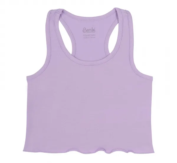 Dievčenský crop top Bembi – štýlový letný kúsok Farba: Biela, Veľkosť: 152