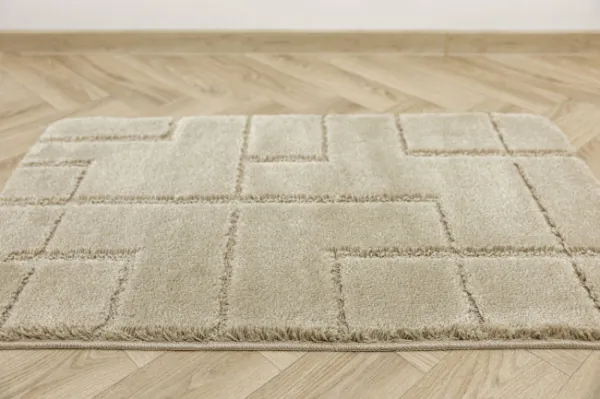 Kúpeľňový koberček Inez béžový, geometrický