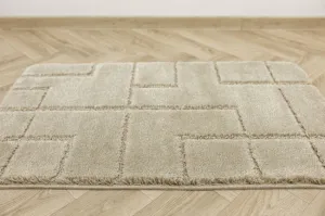 Kúpeľňový koberček Inez béžový, geometrický