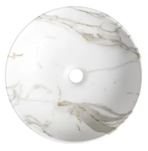 RONDANE keramické umývadlo na dosku Ø 41 cm, bianco carrara AR435BC