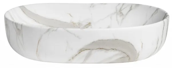 CALEO keramické umývadlo na dosku, 60x42cm, bianco carrara CA590BC