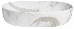 CALEO keramické umývadlo na dosku, 60x42cm, bianco carrara CA590BC