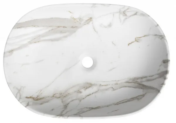 CALEO keramické umývadlo na dosku, 60x42cm, bianco carrara CA590BC