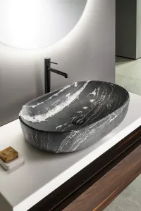 CALEO keramické umývadlo na dosku, 60x42cm, carnico mramor CA590CM