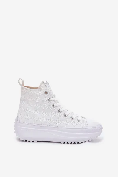 Lee Cooper CANVAS Dámske členkové tenisky, biela, veľkosť