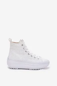 Lee Cooper CANVAS Dámske členkové tenisky, biela, veľkosť