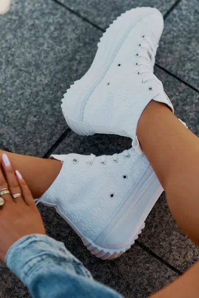 Lee Cooper CANVAS Dámske členkové tenisky, biela, veľkosť