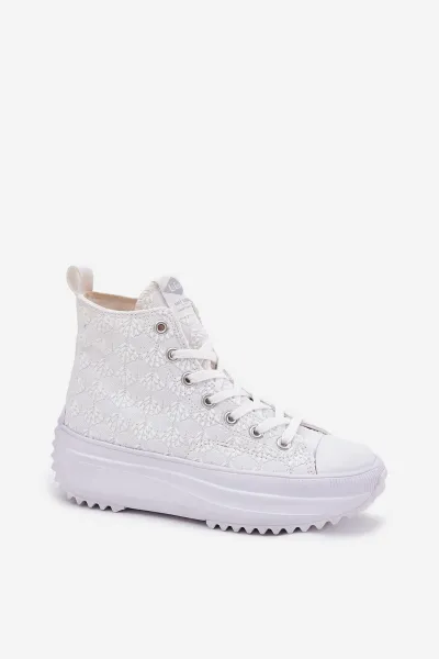 Lee Cooper CANVAS Dámske členkové tenisky, biela, veľkosť
