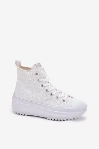Lee Cooper CANVAS Dámske členkové tenisky, biela, veľkosť