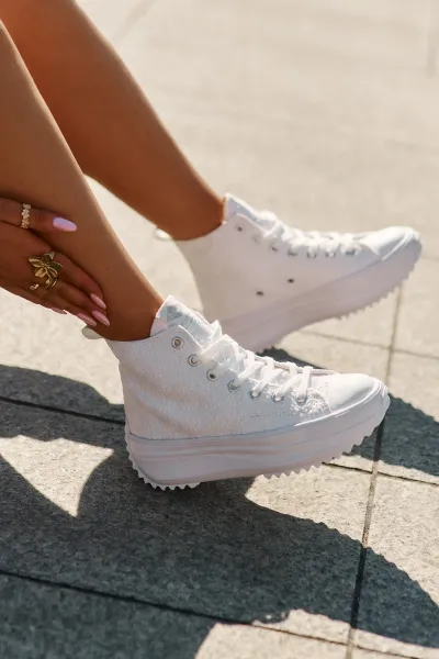 Lee Cooper CANVAS Dámske členkové tenisky, biela, veľkosť
