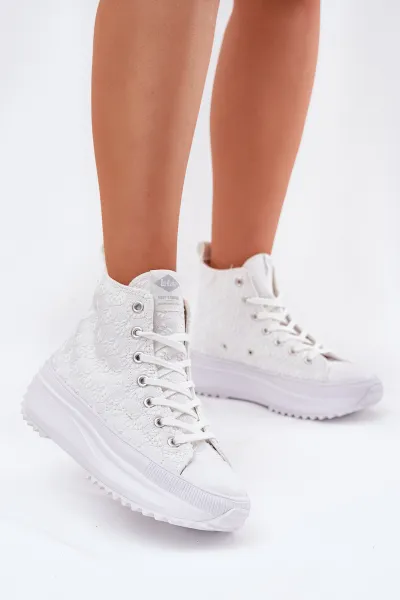 Lee Cooper CANVAS Dámske členkové tenisky, biela, veľkosť