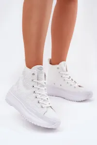 Lee Cooper CANVAS Dámske členkové tenisky, biela, veľkosť