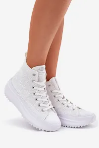 Lee Cooper CANVAS Dámske členkové tenisky, biela, veľkosť