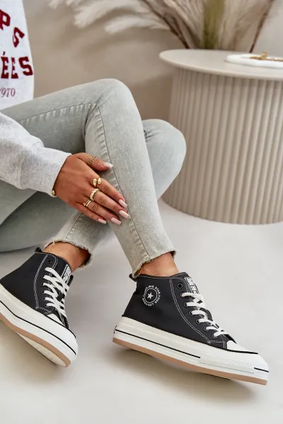 BIG STAR SHOES Zateplené Dámske Tenisky Na Platforme Eko Koža Big Star