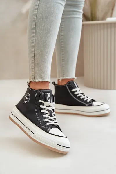 BIG STAR SHOES Zateplené Dámske Tenisky Na Platforme Eko Koža Big Star
