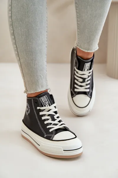 BIG STAR SHOES Zateplené Dámske Tenisky Na Platforme Eko Koža Big Star