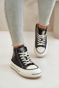 BIG STAR SHOES Zateplené Dámske Tenisky Na Platforme Eko Koža Big Star